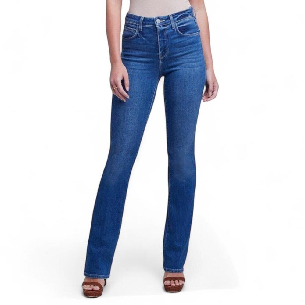 L’AGENCE Size 25 High Rise Straight Oriana Jeans Toledo Dark Blue Wash Skinny
